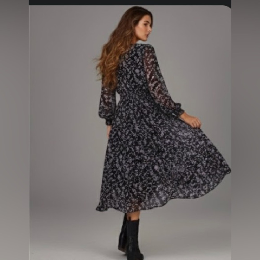 Boho Floral Print Chiffon Dress - Picture 8 of 12